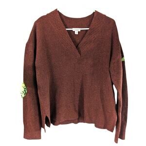 Super Soft V-neck Sweater from ANA Burnt Orange SZ M